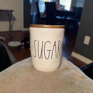 Rae Dunn Cream Sugar Canister with Tan Lid